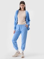 4F Spodnie dresowe joggery damskie - niebieskie XXL. Niebieskie spodnie dresowe damskie 4f, l, bez wzorów, z bawełny. Za 129.99 zł.
