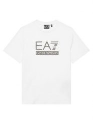 EA7 Emporio Armani T-Shirt 7B000350 AF10375 U0002 Biały Regular Fit. Białe t-shirty chłopięce EA7 Emporio Armani, bez wzorów, z bawełny, bez ramiączek. Za 189.99 zł.