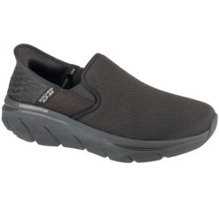 Buty sportowe Sneakersy męskie, Slip-ins: D'Lux Walker 2.0 - Reeler. Czarne buty sportowe na co dzień męskie Skechers, bez zapięcia, trekkingowe. Za 379.99 zł.