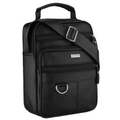 Listonoszka męska wykonana ze skóry naturalnej w czarnym kolorze Rovicky R-ST7-01. Czarne saszetki męskie ROVICKY, ze skóry. Za 74.99 zł.