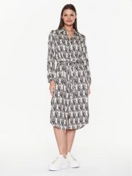 Sisley Sukienka koszulowa 4UUFLV03A Écru Regular Fit. Sukienki damskie SISLEY, bez wzorów, z wiskozy, bez kołnierzyka, bez ramiączek, koszulowe. Za 379.99 zł.