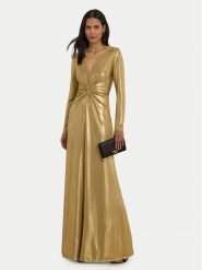 LAUREN RALPH LAUREN Sukienka wieczorowa 253979967001 Złoty Slim Fit. Żółte sukienki damskie Lauren Ralph Lauren, bez wzorów, z syntetyku, wizytowe, bez kołnierzyka, bez ramiączek. Za 1,899.00 zł.