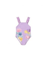 Mayoral Strój kąpielowy 1755 Fioletowy. Fioletowe stroje kąpielowe dziewczęce Mayoral, bez wzorów, z syntetyku. Za 99.99 zł.