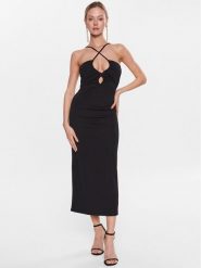 Sisley Sukienka codzienna 41L1LV03U Czarny Regular Fit. Czarne sukienki damskie SISLEY, na co dzień, l, bez wzorów, z syntetyku, bez kołnierzyka, bez ramiączek, proste. Za 309.99 zł.