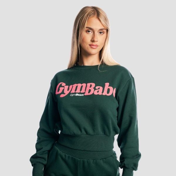 Bluza damska fitness bez kaptura Forest. Zielone bluzy bez kaptura damskie GYMBEAM, m, bez wzorów, z bawełny, bez ramiączek, długie, bez kaptura. Za 134.90 zł.
