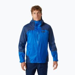 Kurtka przeciwdeszczowa męska Helly Hansen Verglas 2L Shell. Niebieskie kurtki męskie Helly Hansen, l, bez wzorów, sportowe, bez kaptura. Za 879.99 zł.