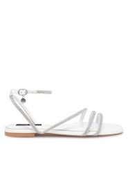 Nine West Sandały WFA2766-1 Biały. Białe sandały damskie Nine West, bez wzorów, z syntetyku, bez obcasa, na płaskiej podeszwie. Za 199.99 zł.
