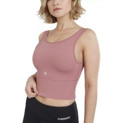 Biustonosz sportowy damski Fundango Croft Long Line. Czerwone biustonosze sportowe damskie Fundango, bez wzorów, z materiału. Za 149.00 zł.