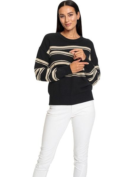 Heine Sweter w kolorze czarno-beżowym rozmiar: 44. Czarne swetry klasyczne damskie Heine, bez kołnierzyka. Za 126.15 zł.