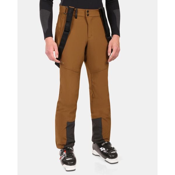 Męskie spodnie narciarskie softshell Kilpi RHEA-M. Brązowe spodnie materiałowe męskie Kilpi, bez wzorów, z softshellu, sportowe. Za 473.69 zł.