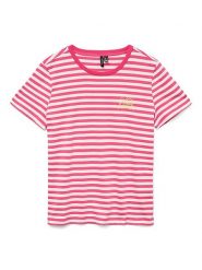 Vero Moda Koszulka w kolorze różowo-białym rozmiar: S. Białe bluzki damskie Vero Moda, s, bez wzorów, z bawełny, bez kołnierzyka. Za 48.28 zł.