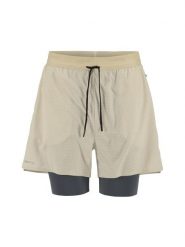 Craft Hypervent 2-in-1 Shorts M – krótkie spodenki treningowe z wewnętrznymi. Białe szorty męskie Craft, bez kołnierzyka. Za 306.00 zł.