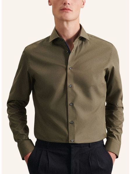 Seidensticker Koszula - Slim fit - w kolorze khaki rozmiar: 38. Brązowe koszule męskie Seidensticker, bez wzorów, z bawełny, bez kołnierzyka, bez ramiączek. Za 115.24 zł.