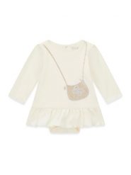Guess Sukienka codzienna S6BG02 K5997 Kremowy Regular Fit. Białe sukienki dziewczęce Guess, z aplikacjami, z bawełny, bez ramiączek. Za 174.99 zł.