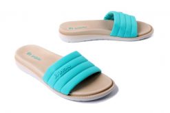INBLU SF-03 094 lazurowy, klapki damskie. Zielone klapki damskie Inblu, bez wzorów, z materiału, bez obcasa. Za 64.79 zł.