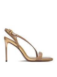 Eva Minge Sandały ROSEMARY-LT1520-2 Beżowy. Brązowe sandały damskie Eva Minge, bez wzorów, ze skóry, bez obcasa, na szpilce. Za 429.99 zł.