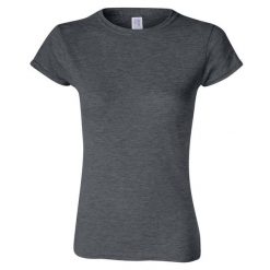 Koszulka Damska Softstyle Heather. Szare bluzki damskie Gildan, xl, bez wzorów, sportowe, bez kołnierzyka, bez ramiączek. Za 42.99 zł.