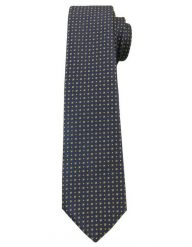 Granatowy Elegancki Krawat Męski -ALTIES- 6 cm, w Żółte Kwadraciki. Niebieskie krawaty i muchy męskie Alties, bez wzorów, z tkaniny, eleganckie. Za 49.00 zł.