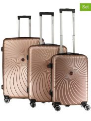 Geographical Norway 3-częściowy zestaw "Sunlighteo" w kolorze złotym rozmiar: onesize. Brązowe walizki Geographical Norway, bez wzorów, z materiału. Za 347.99 zł.