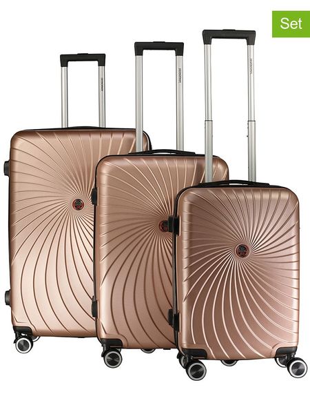 Geographical Norway 3-częściowy zestaw "Sunlighteo" w kolorze złotym rozmiar: onesize. Brązowe walizki Geographical Norway, bez wzorów, z materiału. Za 347.99 zł.