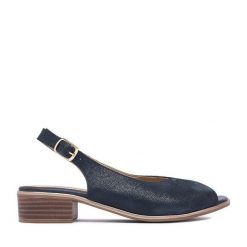 Sandały Go Soft. Niebieskie sandały damskie GO SOFT, bez wzorów, bez obcasa, na słupku. Za 169.99 zł.