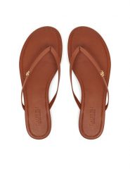 LAUREN RALPH LAUREN Japonki Raquel 802953931006 Brązowy. Brązowe klapki damskie Lauren Ralph Lauren, bez wzorów, ze skóry, bez obcasa. Za 279.99 zł.