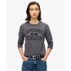 Wąska koszulka z długim rękawem Athletic Ringer. Szare bielizna termoaktywna damska Superdry., bez wzorów. Za 168.60 zł.