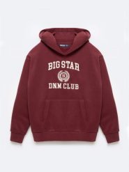 Bluza damska z kapturem z haftem bordowa Merta 604. Czerwone bluzy z kapturem damskie Big Star, l, z dzianiny. Za 269.99 zł.