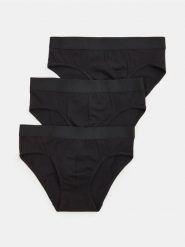 Bawełniane slipy 3 pack - czarny. Czarne slipki męskie Sinsay, bez wzorów, z bawełny. Za 19.99 zł.