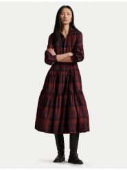 Polo Ralph Lauren Sukienka koszulowa 211A13260001 Bordowy Regular Fit. Czerwone sukienki damskie Polo Ralph Lauren, bez wzorów, z bawełny, bez kołnierzyka, bez ramiączek, koszulowe. Za 1,699.00 zł.