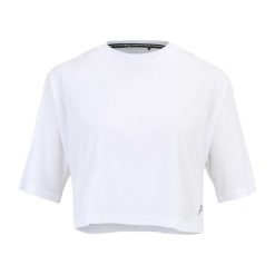 Koszulka damska FILA Recanati. Białe bluzki sportowe damskie Fila, l, z materiału, bez kołnierzyka, bez ramiączek. Za 69.99 zł.