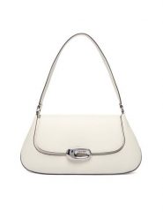 Calvin Klein Torebka Hardware Flap Shoulder Bag LV04F3146G Biały. Białe torebki klasyczne damskie CALVIN KLEIN, bez wzorów, ze skóry, bez dodatków. Za 649.99 zł.