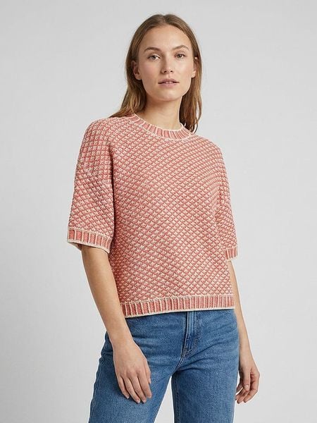 MOSS COPENHAGEN Sweter "Catina" w kolorze koralowo-białym rozmiar: XS/S. Białe swetry klasyczne damskie MOSS COPENHAGEN, s, bez kołnierzyka. Za 179.95 zł.
