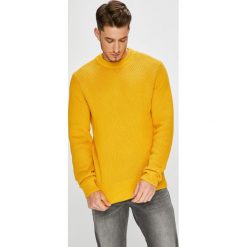 Calvin Klein - Sweter. Niebieskie swetry męskie CALVIN KLEIN, l, bez wzorów, z bawełny, bez kołnierzyka. W wyprzedaży za 359.90 zł.