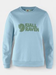 Sweter Damski Fjallraven Logo. Niebieskie swetry klasyczne damskie Fjällräven, m, z bawełny, bez kołnierzyka. Za 559.00 zł.