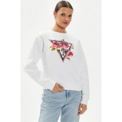 GUESS Bluza Damska "Roses Triangle" Biała, Roz. S. Białe bluzy bez kaptura damskie Guess, s. Za 279.99 zł.
