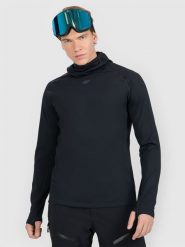 4F Bielizna termiczna z kapturem ocieplana (góra) męska - czarna XXL. Czarna bielizna termoaktywna męska 4f, m, bez wzorów, z polaru. W wyprzedaży za 149.99 zł.