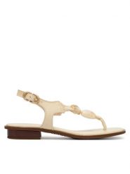 Hispanitas Sandały HV264785 C001 Écru. Sandały damskie Hispanitas, bez wzorów, ze skóry, bez obcasa, na płaskiej podeszwie. Za 519.99 zł.