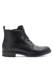 Lasocki Trzewiki WI23-DALIA3-07 Czarny. Czarne botki damskie Lasocki, ze skóry, bez obcasa, na płaskiej podeszwie, bez zapięcia. Za 249.99 zł.