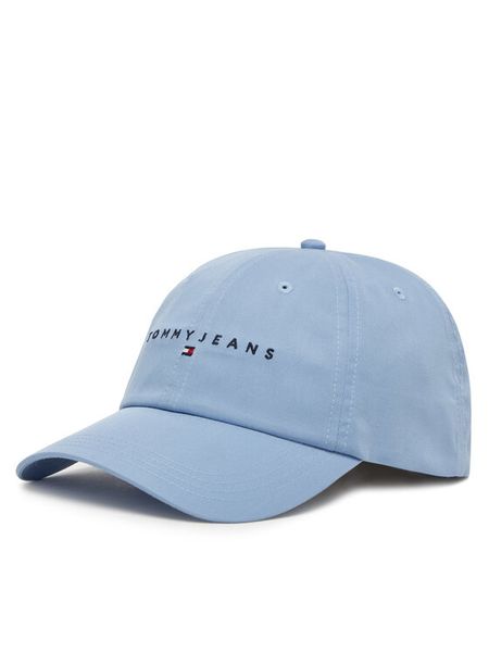 Tommy Jeans Czapka z daszkiem Linear Logo 6 Panel AW0AW16868 Błękitny. Niebieskie czapki z daszkiem damskie Tommy Jeans, bez wzorów, z bawełny. Za 79.99 zł.
