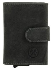 HIDE & STITCHES Skórzany portfel w kolorze czarnym - 7,5 x 10 x 2 cm rozmiar: onesize. Czarne portfele męskie HIDE & STITCHES, bez wzorów, z materiału. Za 131.12 zł.