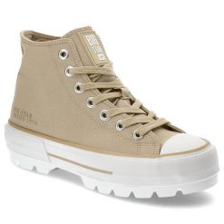 Beżowe Trampki Big Star Modne Buty Damskie. Brązowe trampki i tenisówki damskie Big Star, bez wzorów. Za 129.00 zł.