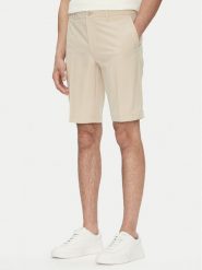 BOSS Szorty materiałowe S_Commuter_10.5 inch 50540337 Beżowy Slim Fit. Brązowe szorty męskie Boss, z materiału, bez kołnierzyka. Za 419.99 zł.