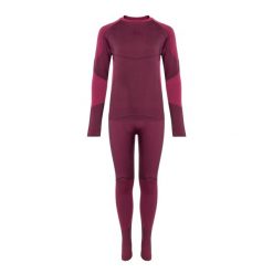 Komplet bielizny termoaktywnej dziecięcej KADVA Frosty Jrg Set. Czerwone koszulki dziewczęce KADVA, bez wzorów, z elastanu, bez ramiączek. Za 79.99 zł.