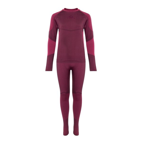 Komplet bielizny termoaktywnej dziecięcej KADVA Frosty Jrg Set. Czerwone koszulki dziewczęce KADVA, bez wzorów, z elastanu, bez ramiączek. Za 79.99 zł.