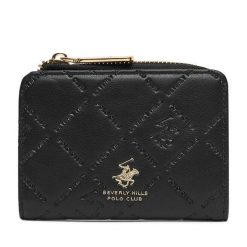 Portfel Beverly Hills Polo Club. Czarne portfele damskie Beverly Hills Polo Club, bez wzorów. Za 69.99 zł.