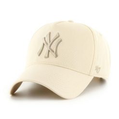 Brand `47 czapka z daszkiem New York Yankees beżowa. Brązowe czapki męskie 47 Brand, bez wzorów, z bawełny. Za 179.00 zł.