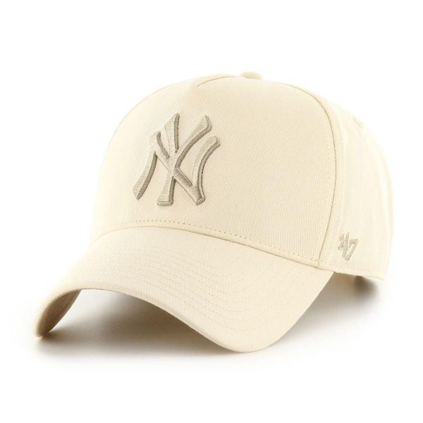 Brand `47 czapka z daszkiem New York Yankees beżowa. Brązowe czapki męskie 47 Brand, bez wzorów, z bawełny. Za 179.00 zł.