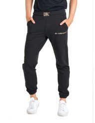 Męskie spodnie dresowe Gold Edition. Czarne spodnie sportowe męskie LEONE 1947 APPAREL, z bawełny. Za 126.26 zł.