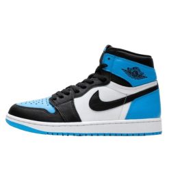 Buty do chodzenia dla dorosłych Air Jordan 1 Retro High OG UNC Toe 2023. Niebieskie buty sportowe na co dzień męskie Jordan, z materiału, bez zapięcia, trekkingowe. Za 1,116.65 zł.